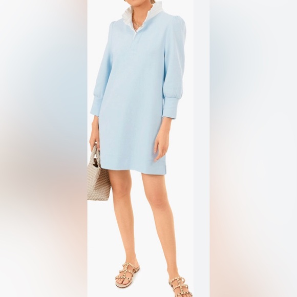 Tuckernuck Pomander Place XL light Blue Charlotte Terry dress ruffle detail. - Picture 7 of 8